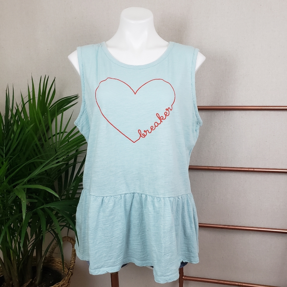 Lane Bryant 'Heartbreaker' Peplum Slub Tank